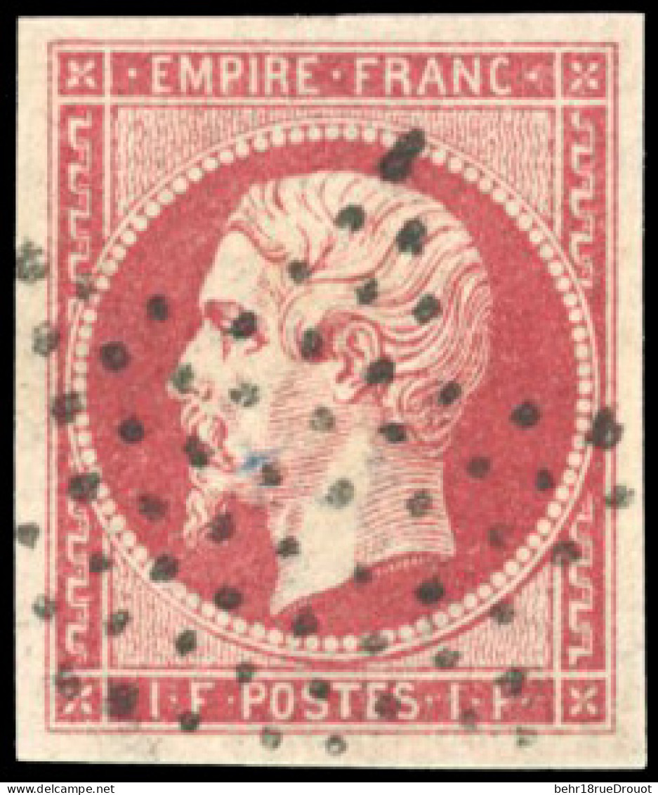 Obl. 18 - 1F. Carmin. Faux SPERATI. Obl. étoile. SUP. - 1853-1860 Napoleon III
