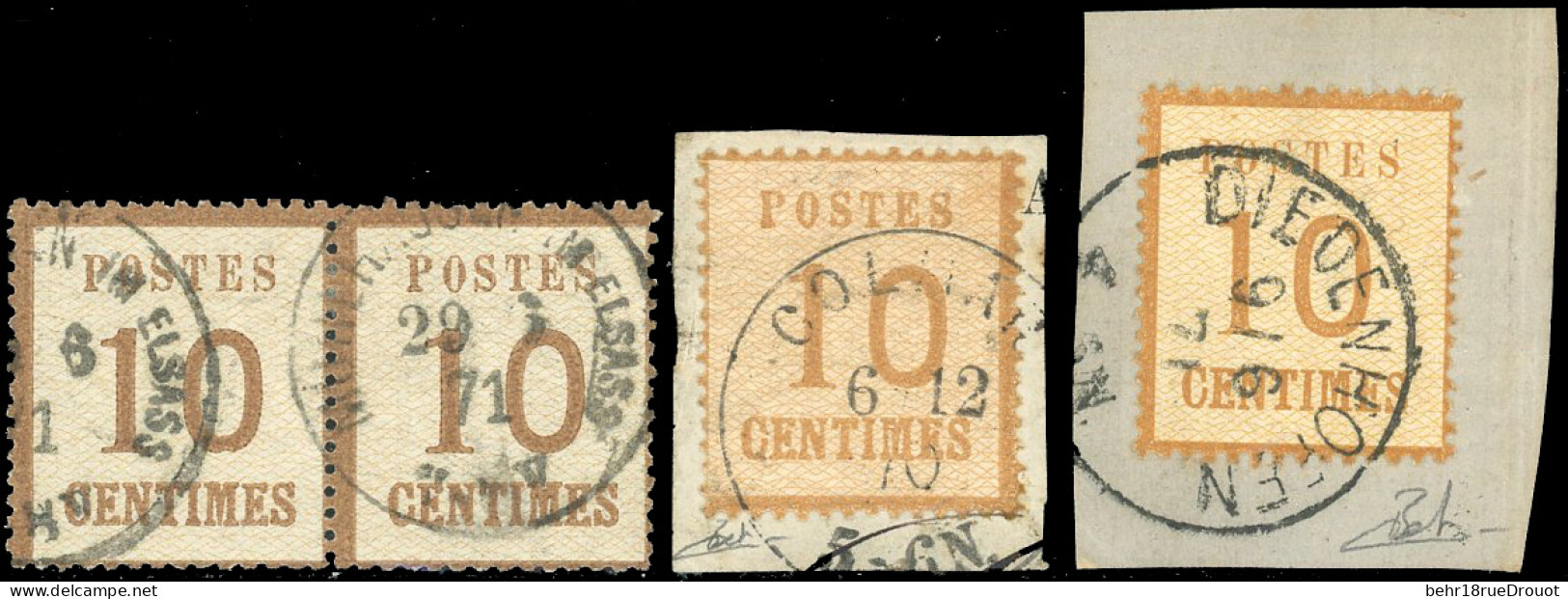 Obl. 5 + 5a X 2 - 10c. Bistre. 4 Timbres Dont 1 Paire. Obl. TB. - Other & Unclassified