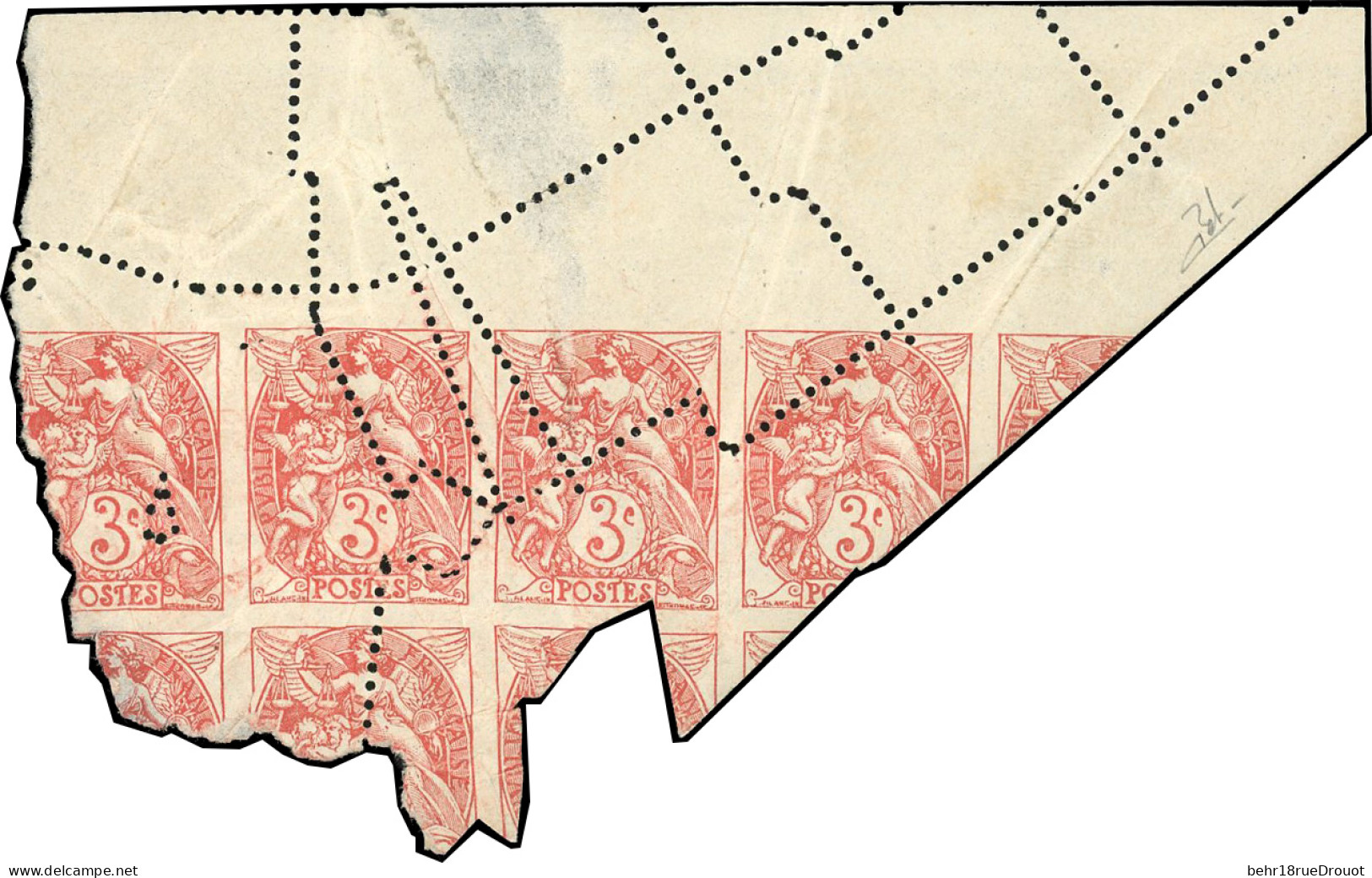 ** 109a - 3c. Rouge-orange. Type Blanc. Type IB. Très Belle Variété De Pliage Et De Perforation. SUP. - Andere & Zonder Classificatie