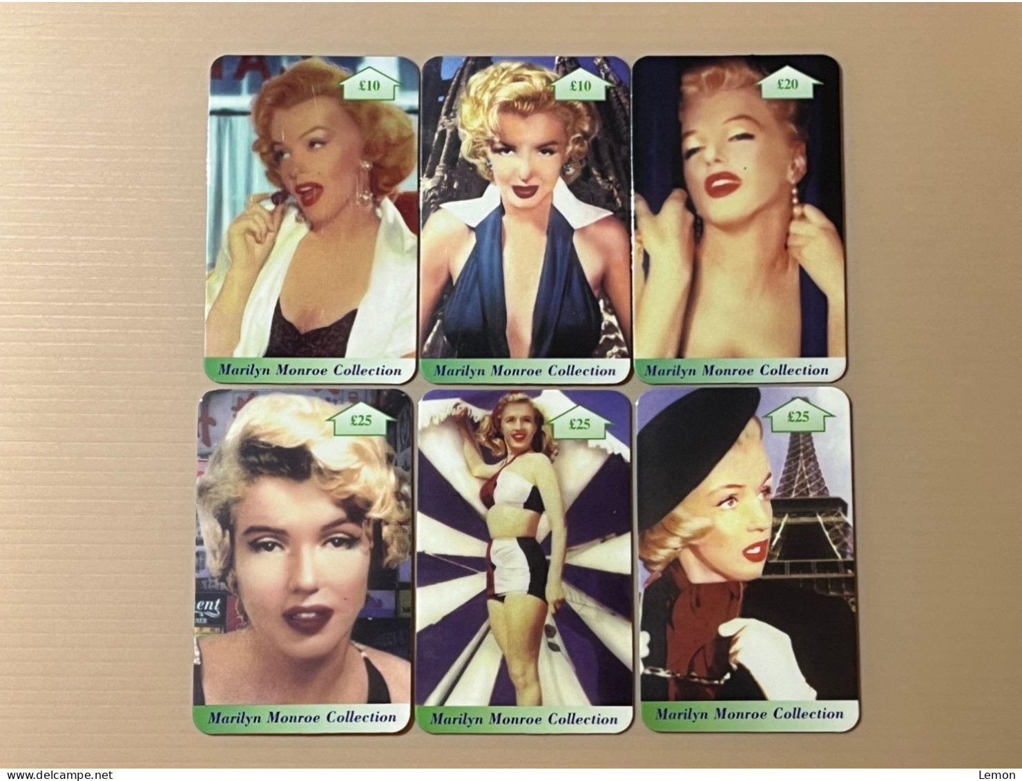 Mint UK United Kingdom - British Prepaid Telecard Phonecard - Marilyn Monroe Collection - Set Of 6 Mint Cards - Collections
