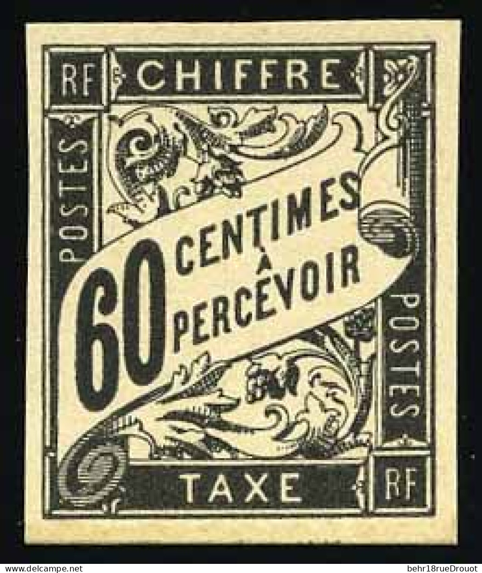 (*) 11 - Timbres-Taxe. 60c. Noir S/papier Carton. SUP. - Otros & Sin Clasificación