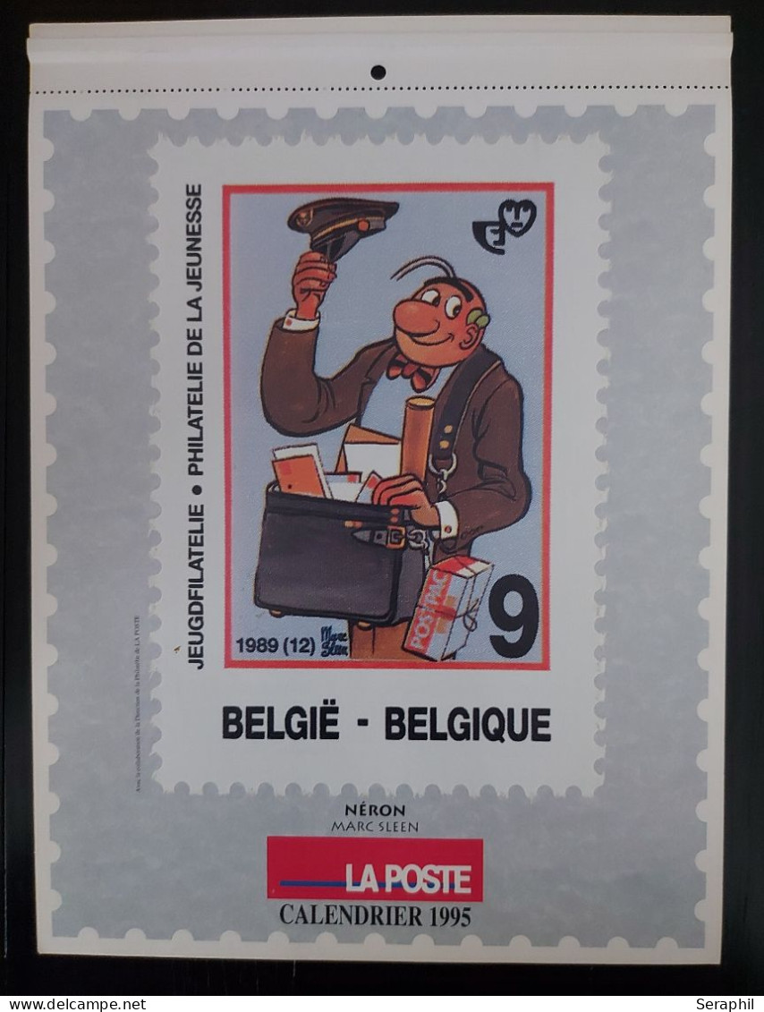 Calendrier 1995  émis Par La Poste NERON- Représentation Des Timbres 3144 - 2484 - Tintin 1944 - 2150 - 2528 - 2431 2264 - Philabédés (comics)