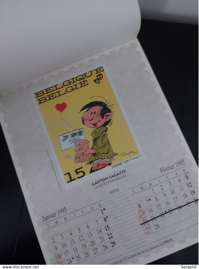 Calendrier 1995  émis Par La Poste NERON- Représentation Des Timbres 3144 - 2484 - Tintin 1944 - 2150 - 2528 - 2431 2264 - Philabédés (comics)