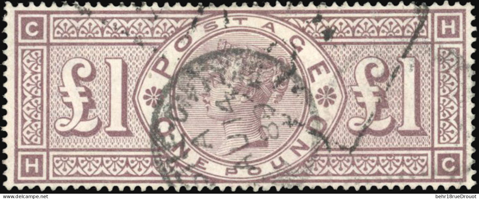 Obl. SG#186 - 1£. Brown-lilac. Letter CH/HL. Crease. F. - Other & Unclassified