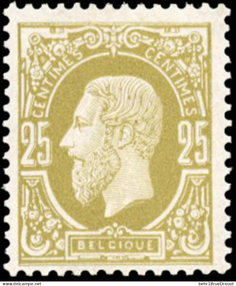 ** COB#32B - 25c. Jaune-olive. Type 1869. Tirage à L'aniline. Dentelé 14. Bon Centrage. TB. - Sonstige & Ohne Zuordnung