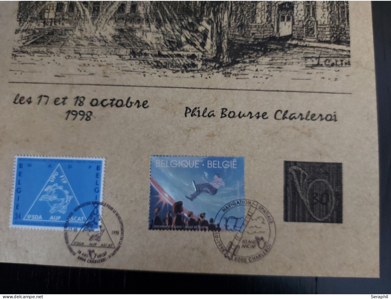 Amicale Nationale Des Chasseurs à Pied Avec Timbres BD N° 2785 - 2784 - 2786  - Phila Bourse Charleroi 1998 - Philabédés