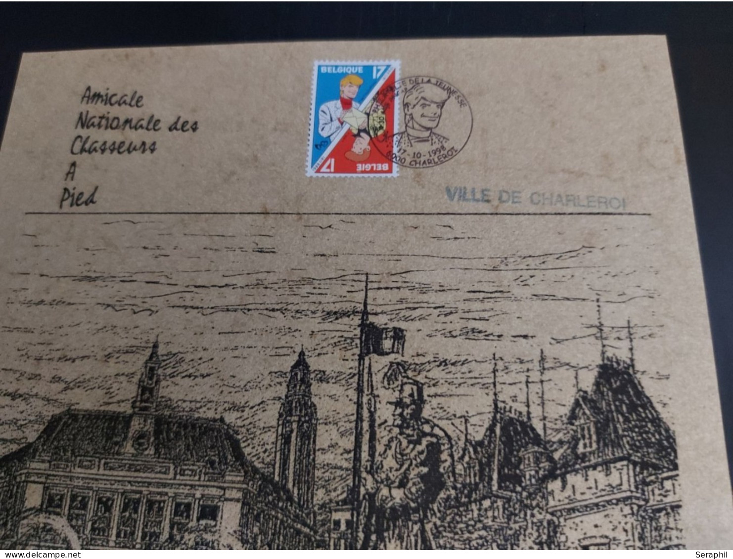 Amicale Nationale Des Chasseurs à Pied Avec Timbres BD N° 2785 - 2784 - 2786  - Phila Bourse Charleroi 1998 - Philabédés (fumetti)