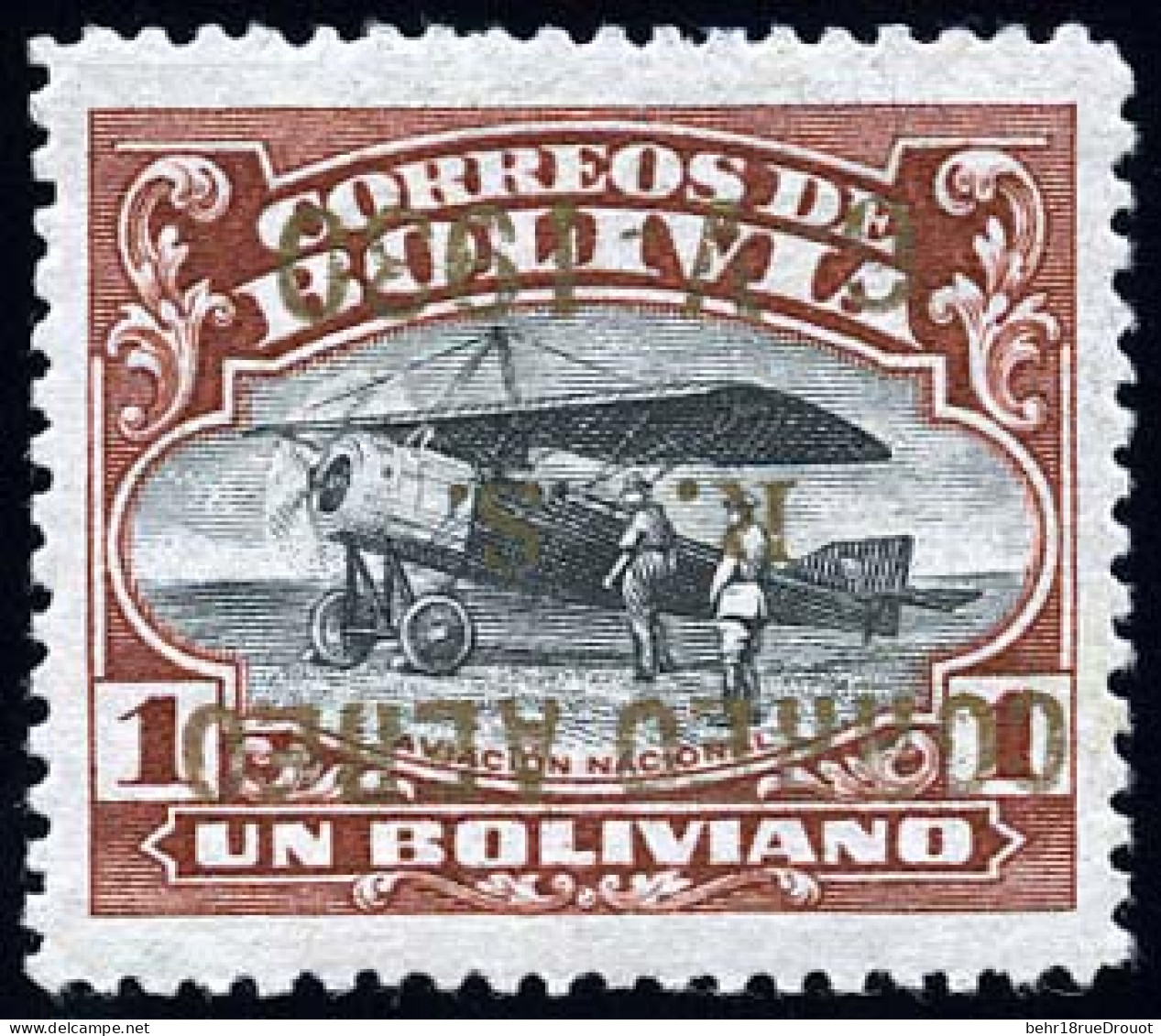 * 3A / 3F - Poste Aérienne. Série Complète. Surcharge Renversée. TB. - Bolivie