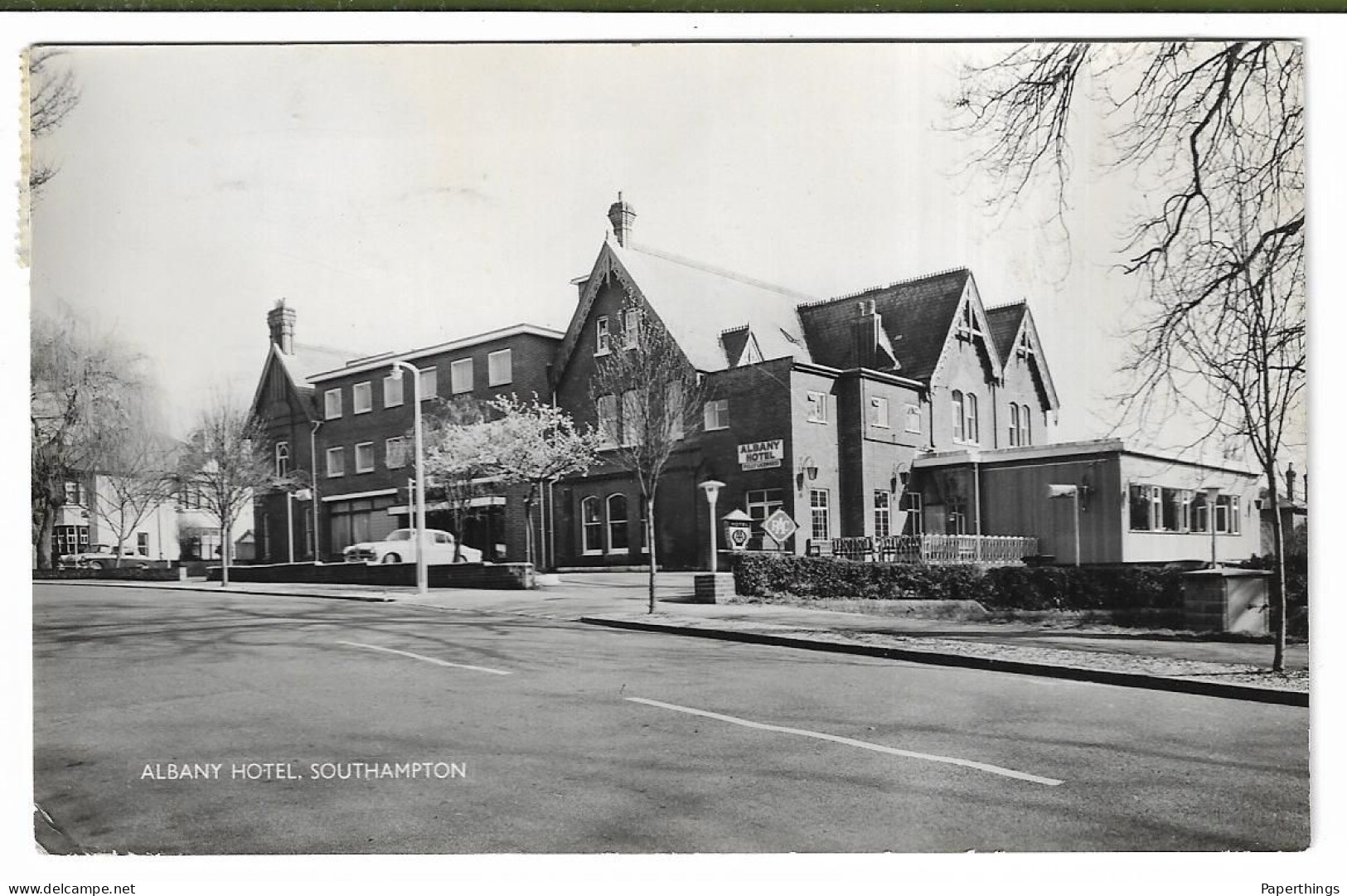 Real Photo Postcard, Hampshire, Southampton, Albany Hotel, Winn Road, Street, Building, Car, 1966. - Southampton