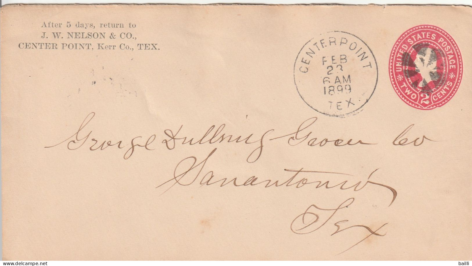 Etats Unis Entier Postal  Privé Centerpoint 1899 - ...-1900
