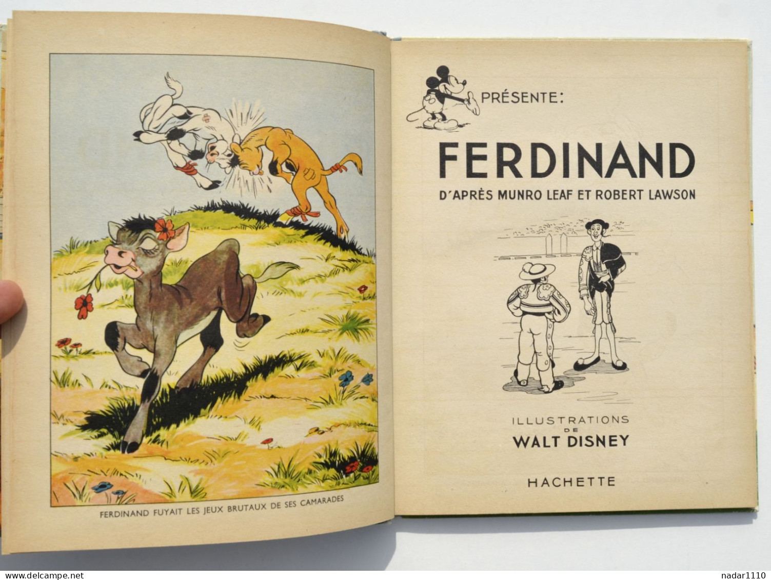 Enfantina / Ferdinand Le Taureau - Walt Disney - Hachette, EO 1939 + Jaquette - Disney