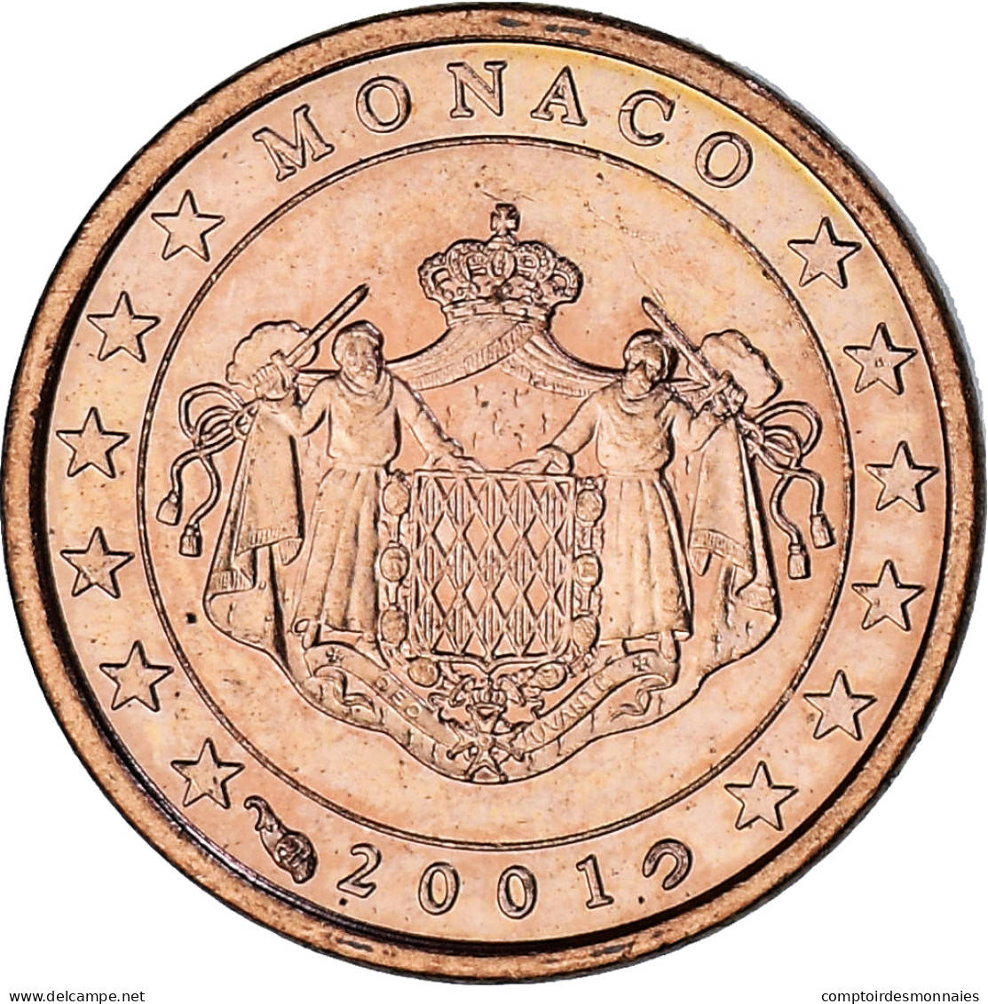 Monaco, Rainier III, Euro Cent, 2001, Paris, SPL, Cuivre Plaqué Acier - Monaco