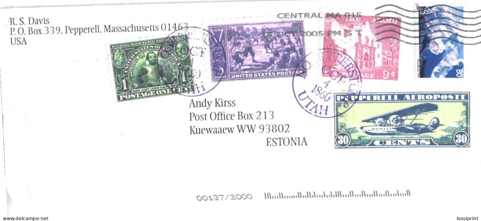 United States:USA:Stamps On Cover, Cancellation, 2005 - Cartas & Documentos