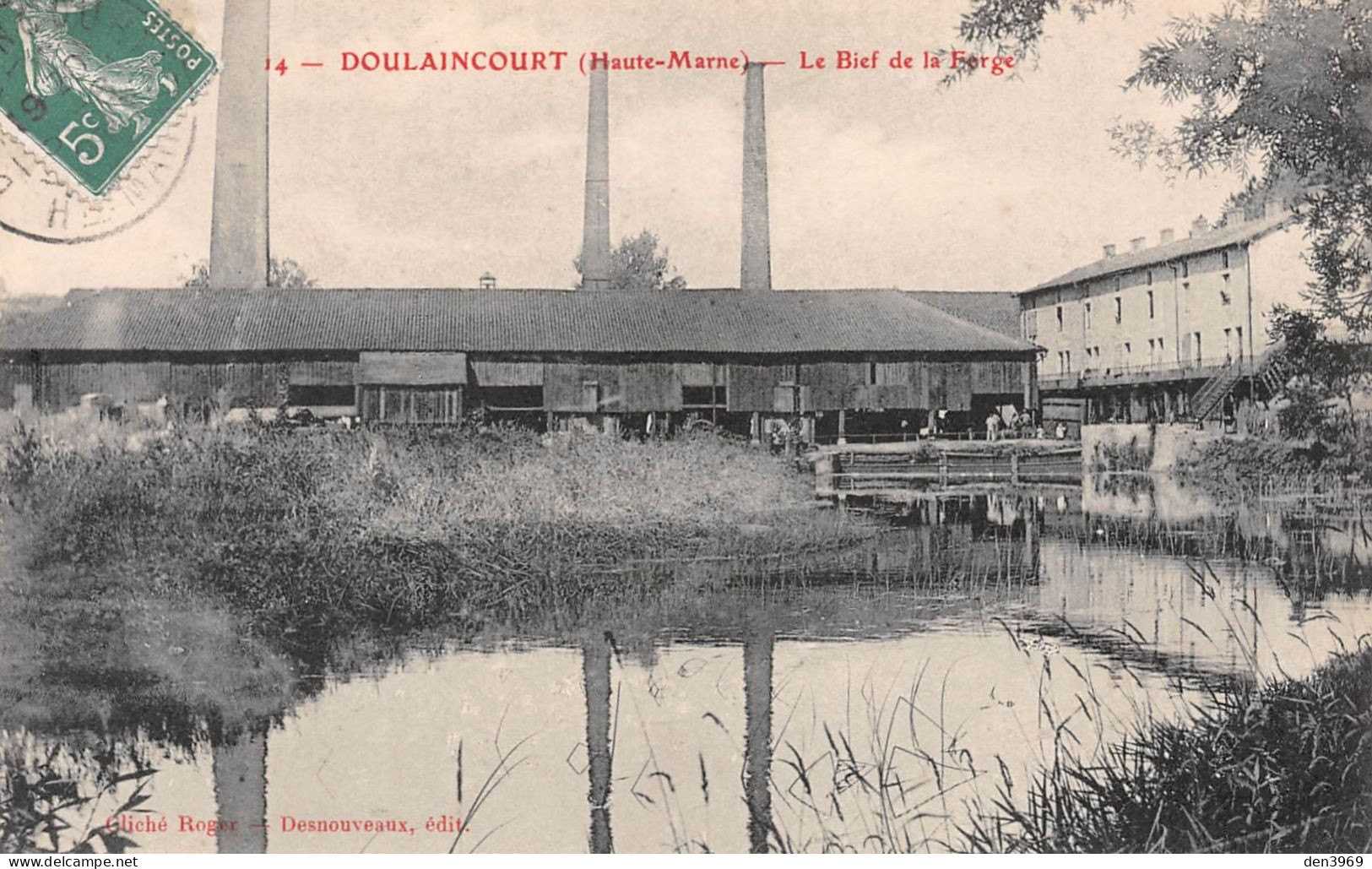 DOULAINCOURT (Haute-Marne) - Le Bief De La Forge - Voyagé 1909 (2 Scans) Mlle Freyermouth à Donjeux 52 - Doulaincourt