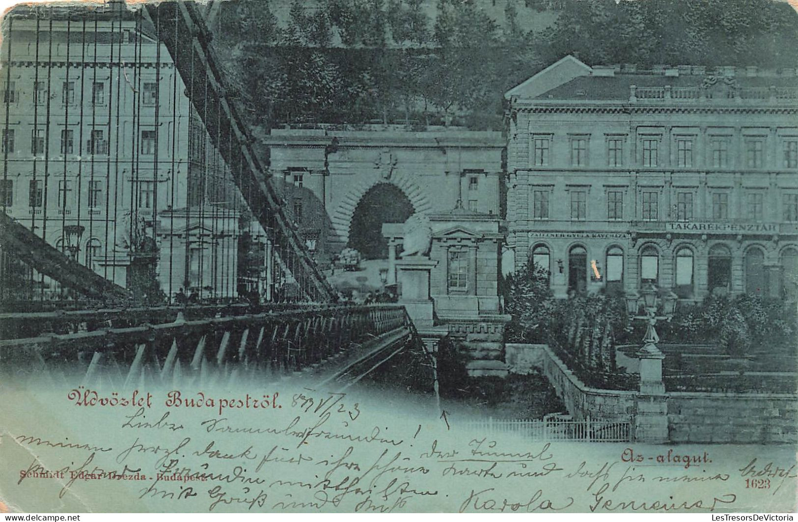 Hongrie - Budapest - Encre Bleu -  Az Alagut -  Carte Postale Ancienne - Ungheria