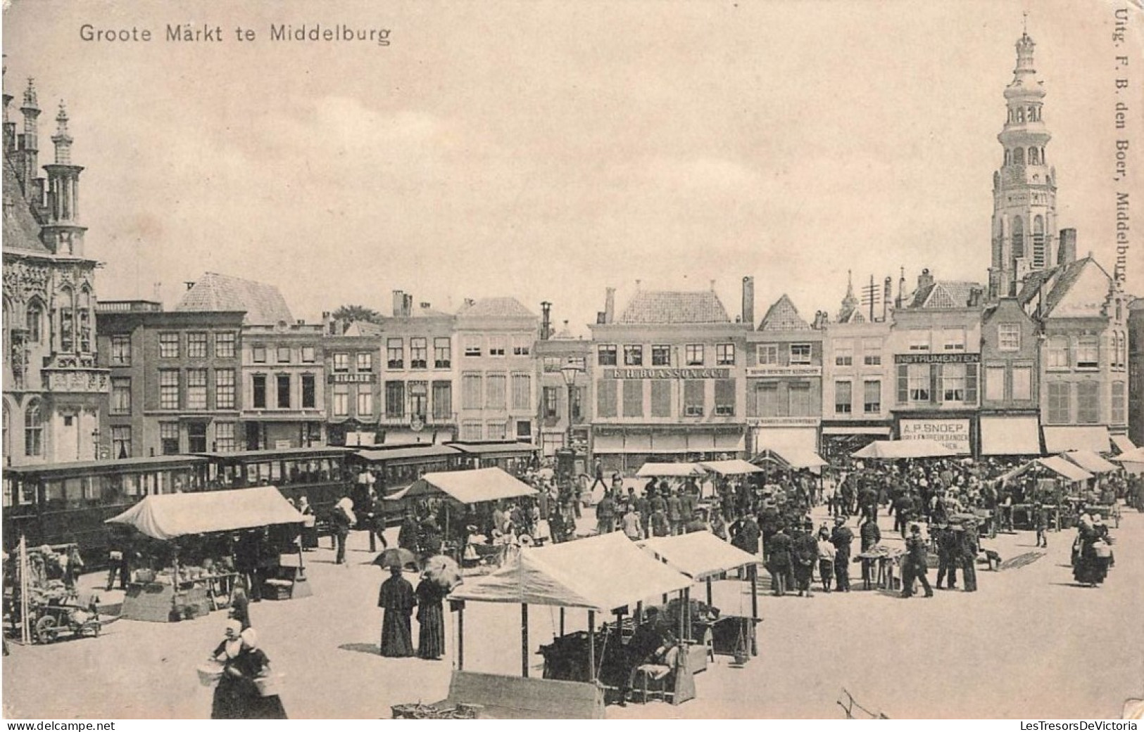 Pays Bas - Groote Markt Te Middelburg - Animé -  Carte Postale Ancienne - Middelburg