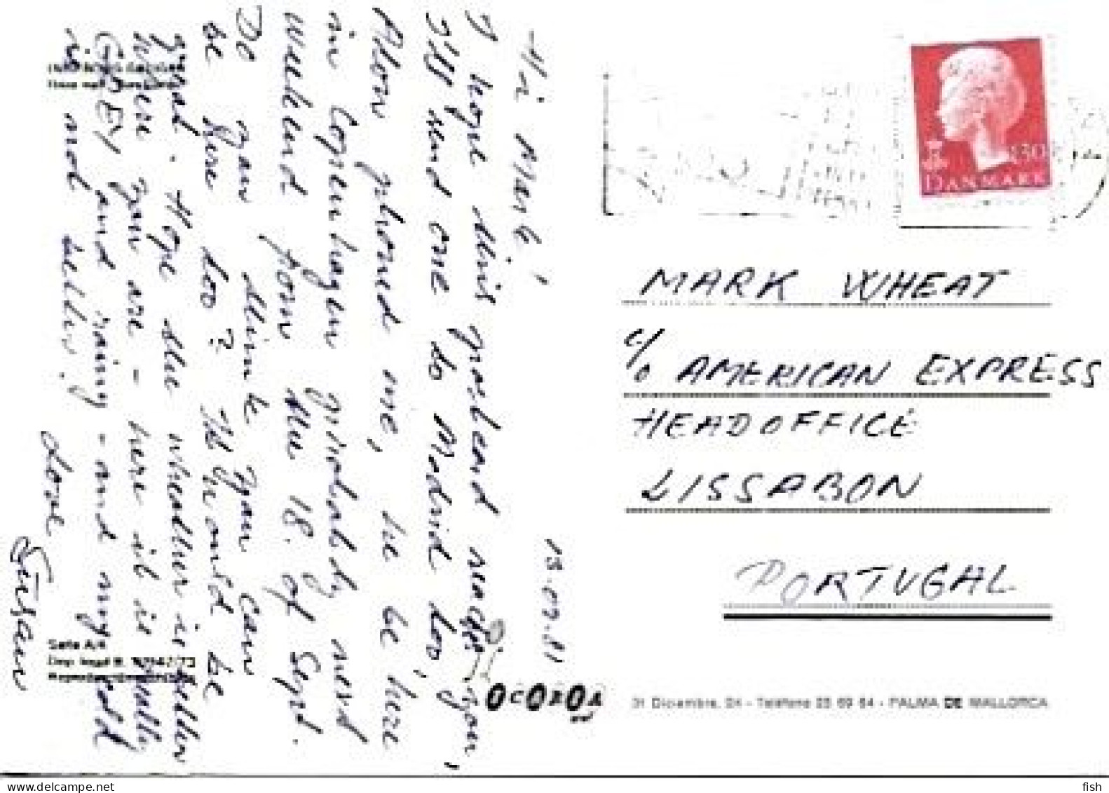 Denmark & Marcofilia, Ingeborg Gauger, Ibiza Naif, San Carlos, Copenhaga To Lisboa 1981 (10947) - Storia Postale