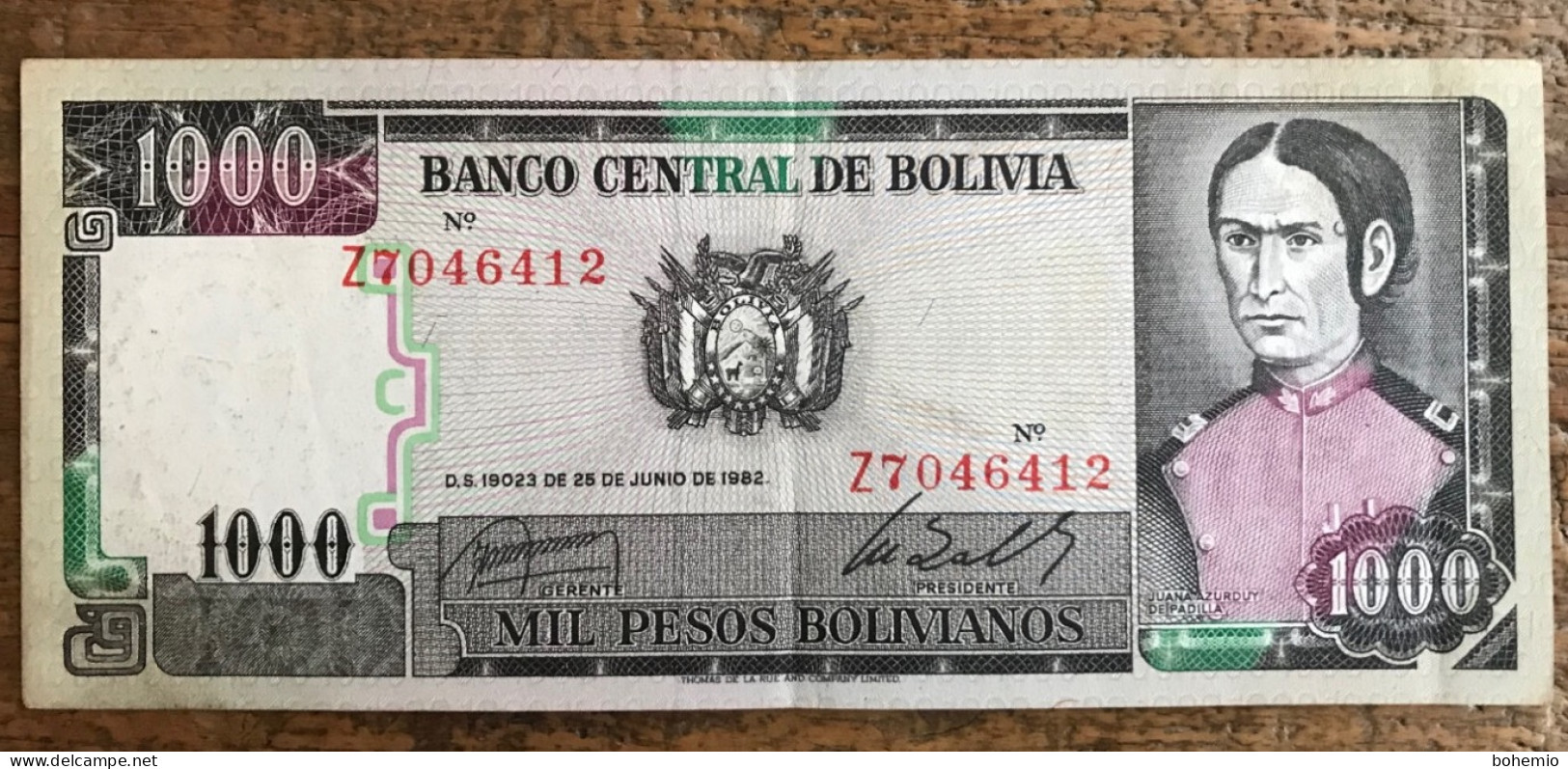 Bolivia 1000 Pesos Bolivianos 1982 - Bolivia