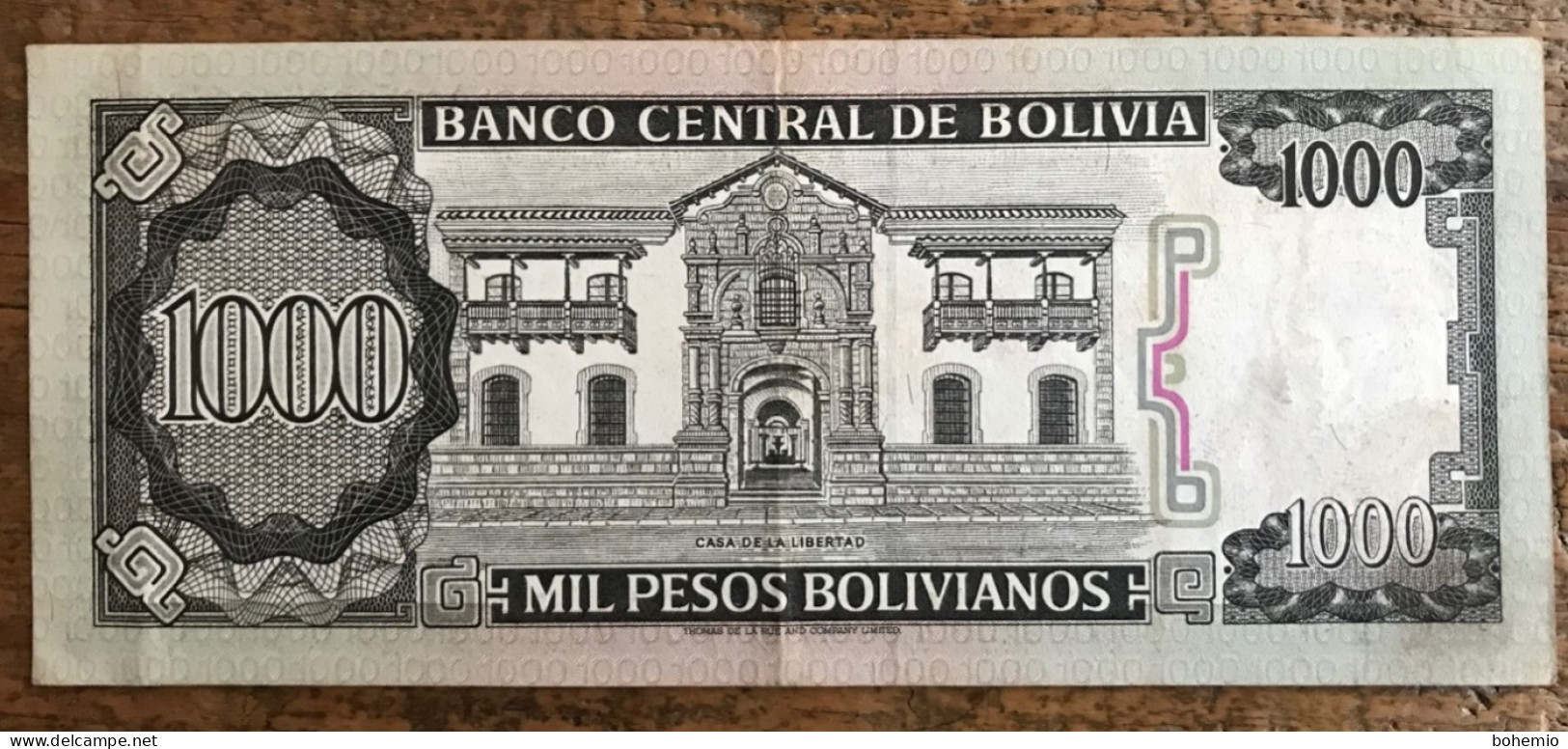 Bolivia 1000 Pesos Bolivianos 1982 - Bolivie