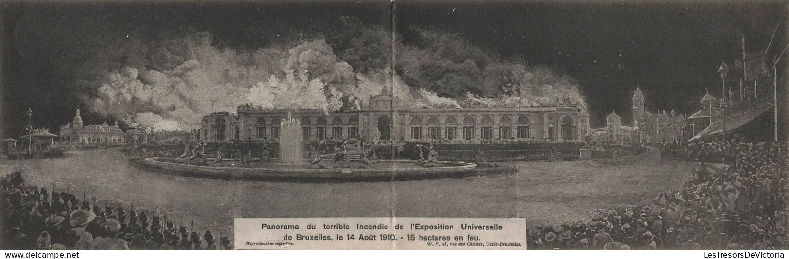 Belgique - Bruxelles - Panorama Du Terrible Incendie De L'exposition Universelle 1910 -  Carte Postale Ancienne - Expositions Universelles