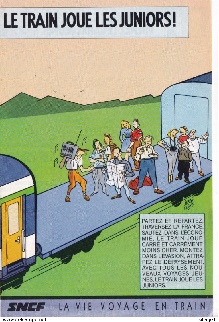 Train - Chemin De Fer - SNCF - Publicités Illustrées Par P. Narès Et Serge Clerc - Vespa - Railway & Tramway