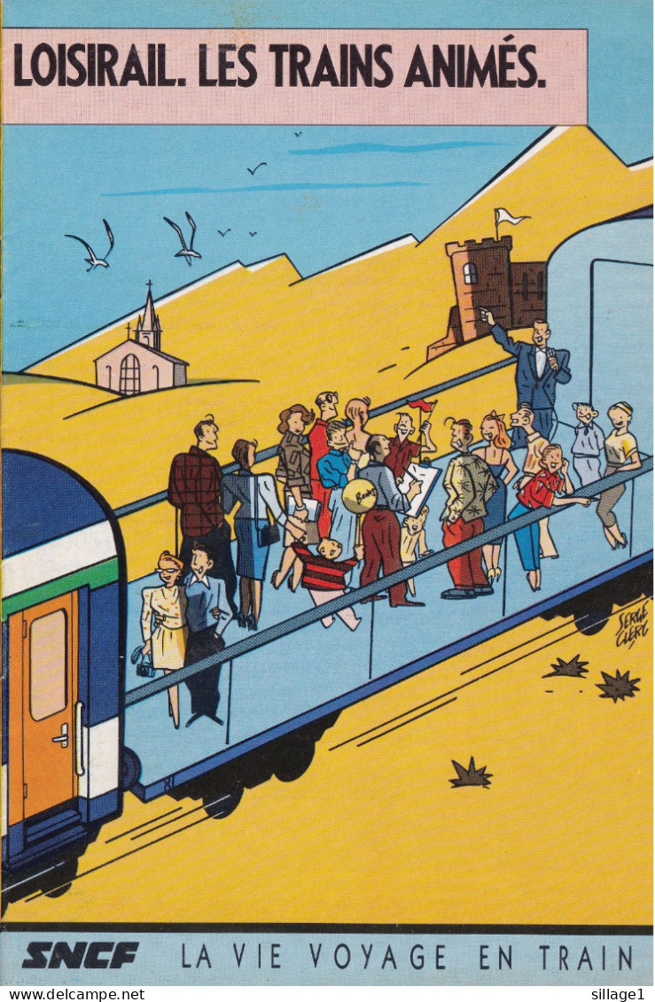 Train - Chemin De Fer - SNCF - Publicités Illustrées Par P. Narès Et Serge Clerc - Vespa - Railway & Tramway