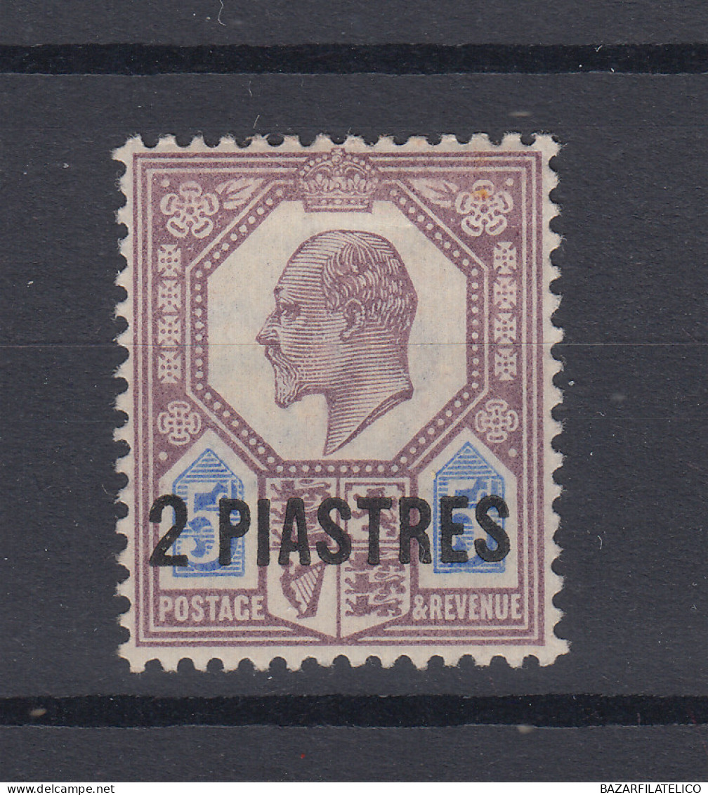 BRITISH LEVANT 1911-13 2 Pi. SU 5d. N.30 G.O MLH* - Brits-Levant