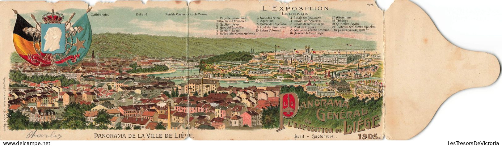 Belgique - Panorama De La Ville Liège - L'exposition - Carte Enveloppe -  Carte Postale Ancienne - Other & Unclassified