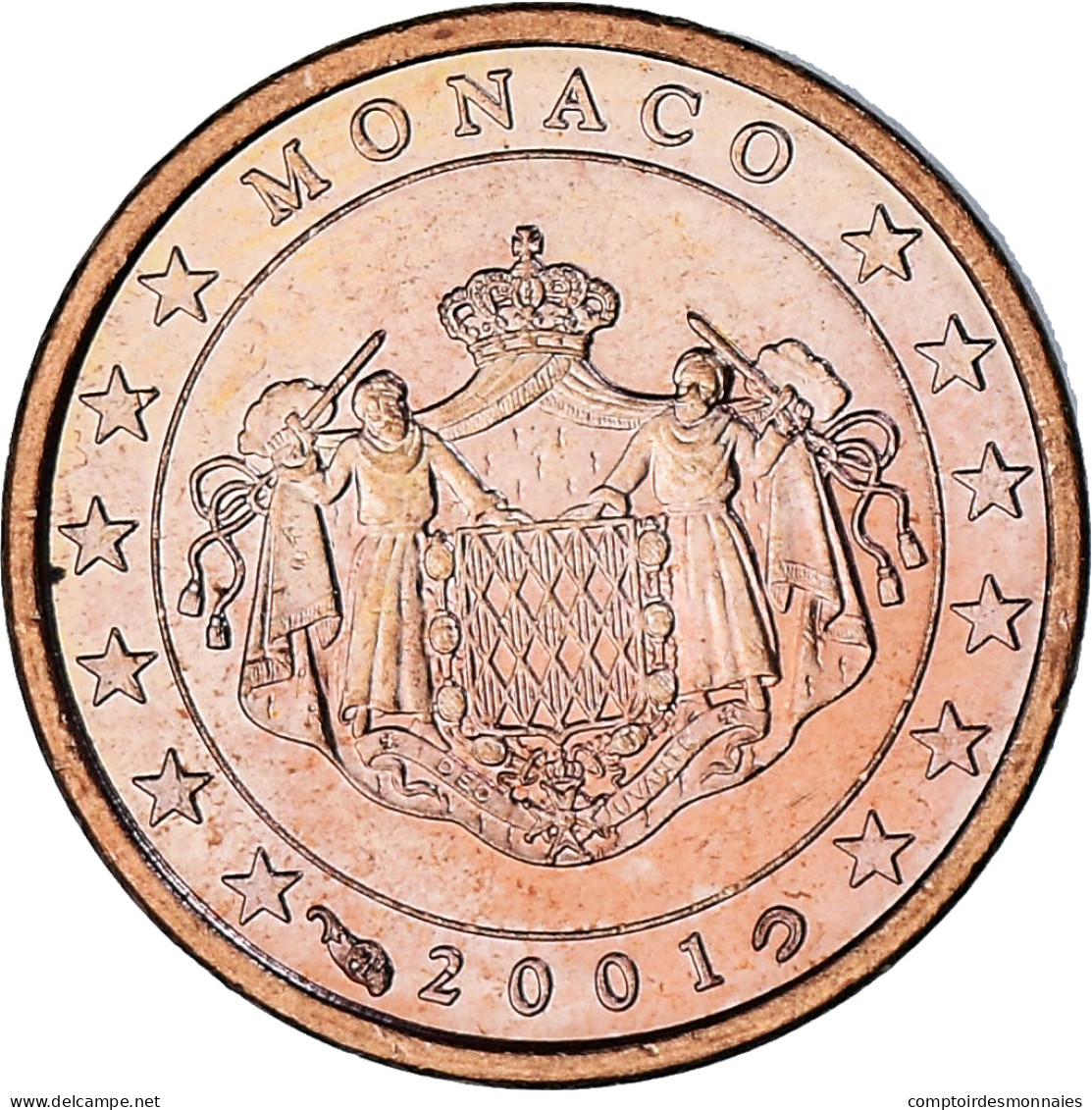 Monaco, Rainier III, Euro Cent, 2001, Paris, SPL, Cuivre Plaqué Acier - Monaco