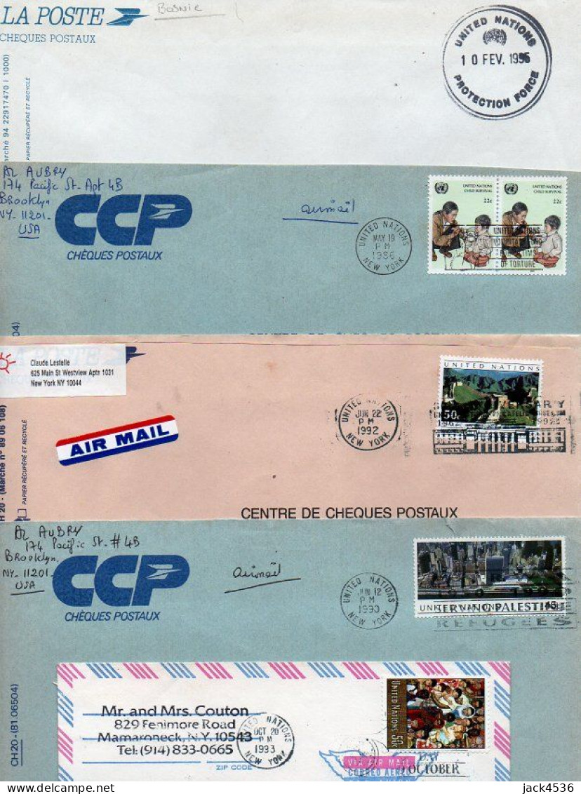 Lot De 4 Enveloppes - NATIONS UNIES - - Collections, Lots & Séries