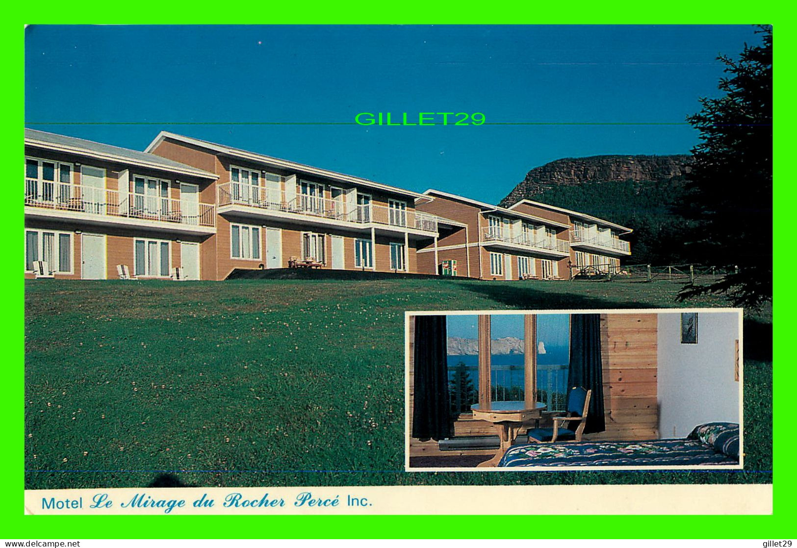 PERCÉ, QUÉBEC - MOTEL LE MIRAGE DU ROCHER PERCÉ INC - 2 MULTIVUES - SCHEIMER PHOTO LTÉE - - Percé