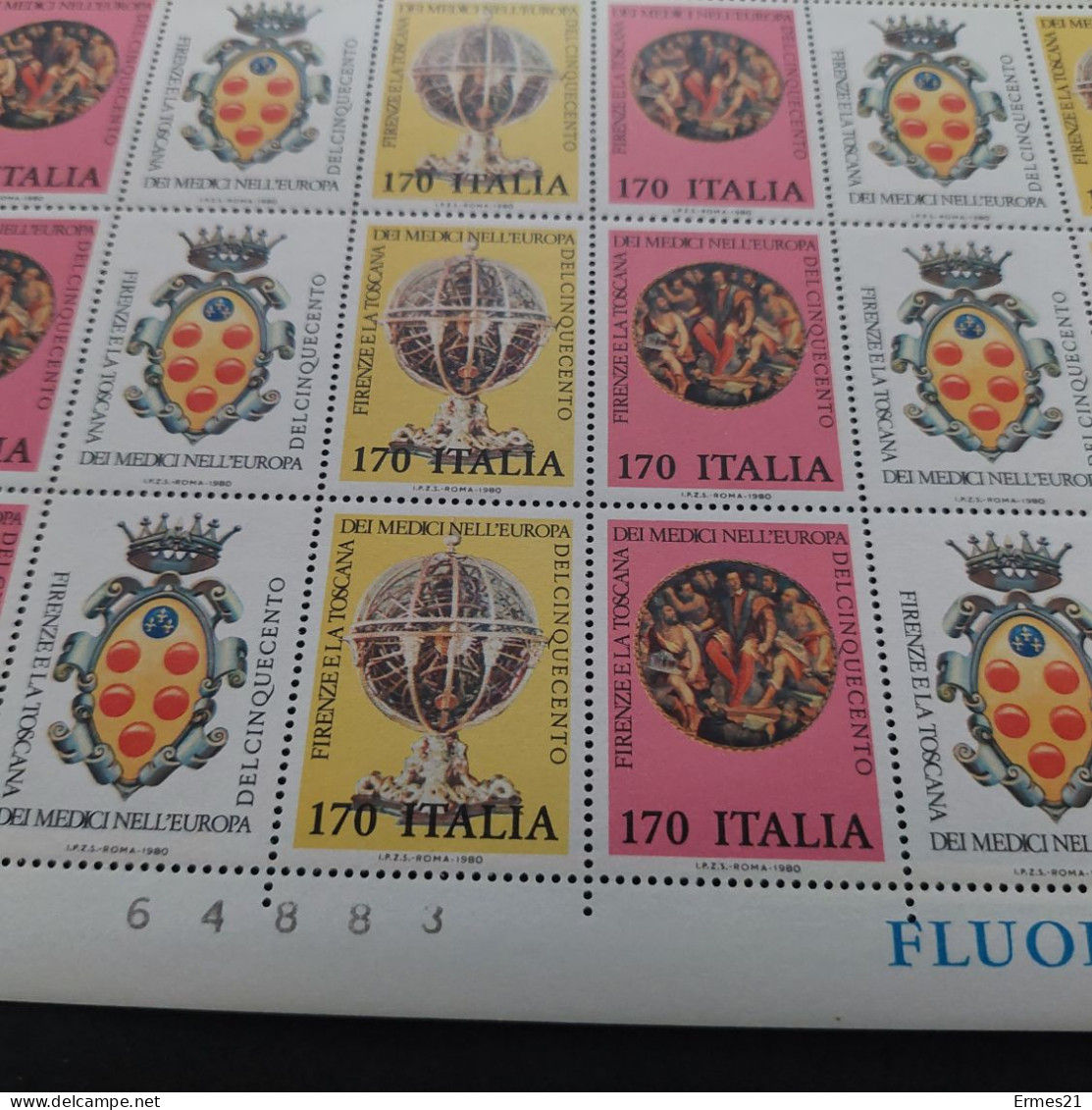 Francobolli 1980. Firenze E La Toscana Dei Medici Nell'Europa. Condizioni Eccellenti. Nuovo. Valore Lire 170×30pz. - Feuilles Complètes