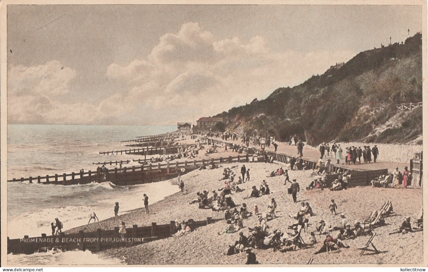 PROMENADE AND BEACH FROM PIER - FOLKESTONE - Folkestone