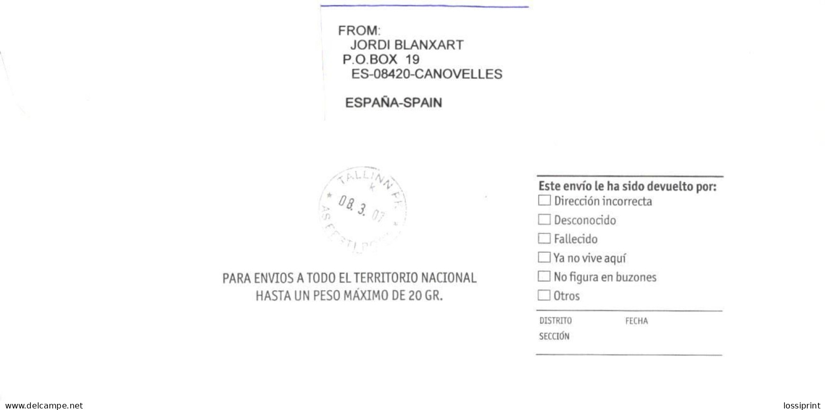 Spain:Cover, Don Quiote, 2007 - Lettres & Documents