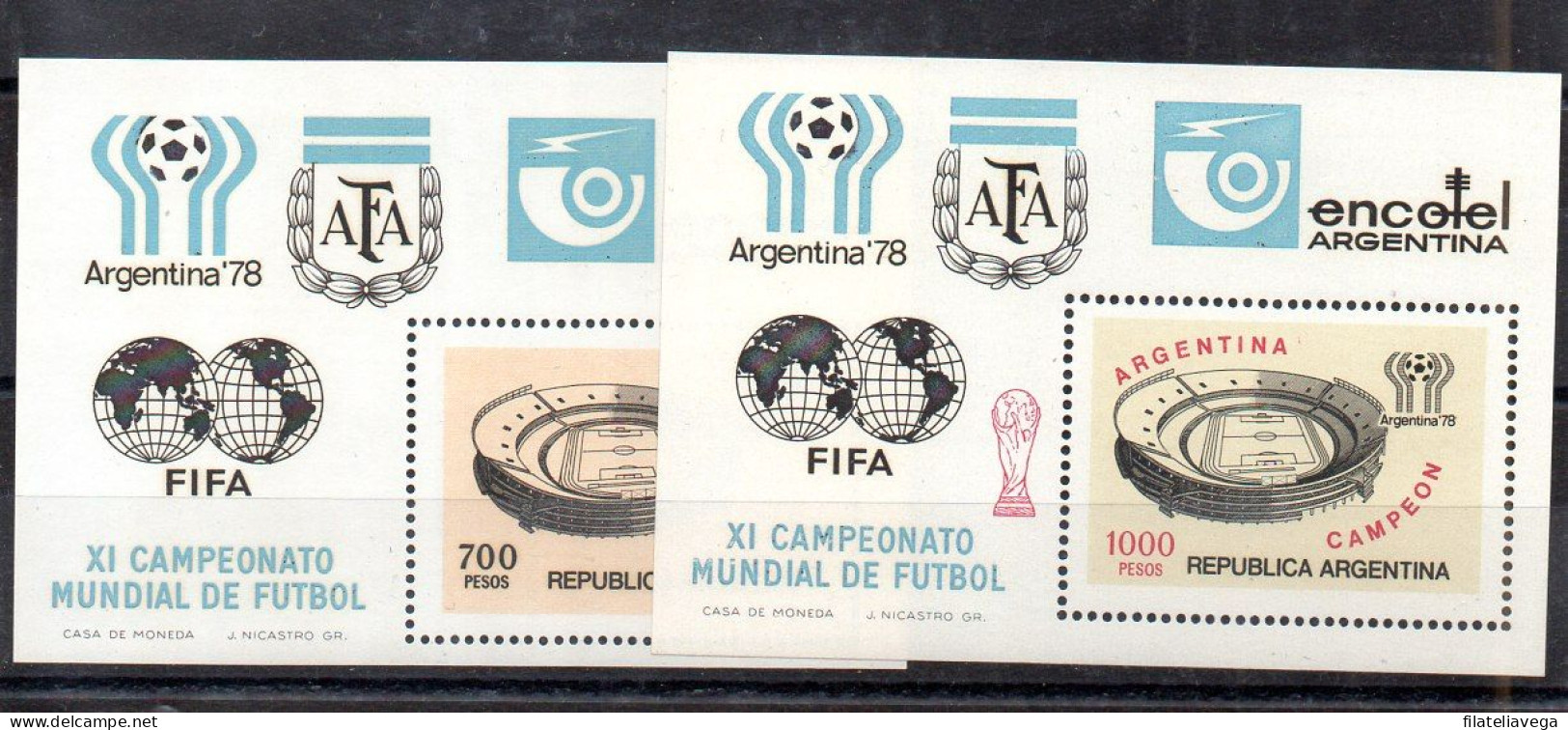 Argentina Hojas Bloque N ºYvert 18/19 ** FOOTBALL - Blocks & Kleinbögen