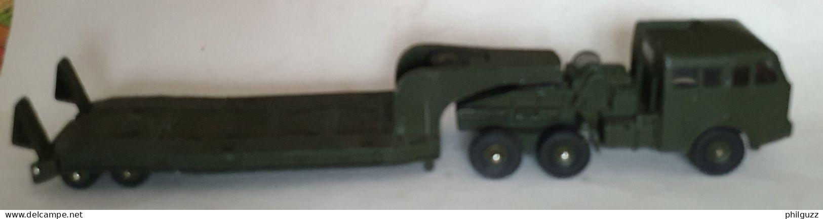 CAMION TRACTEUR BERLIET Avec Glaces Et SEMI REMORQUE PORTE-CHAR DINKY SUPERTOYS EN BOITE - Dinky