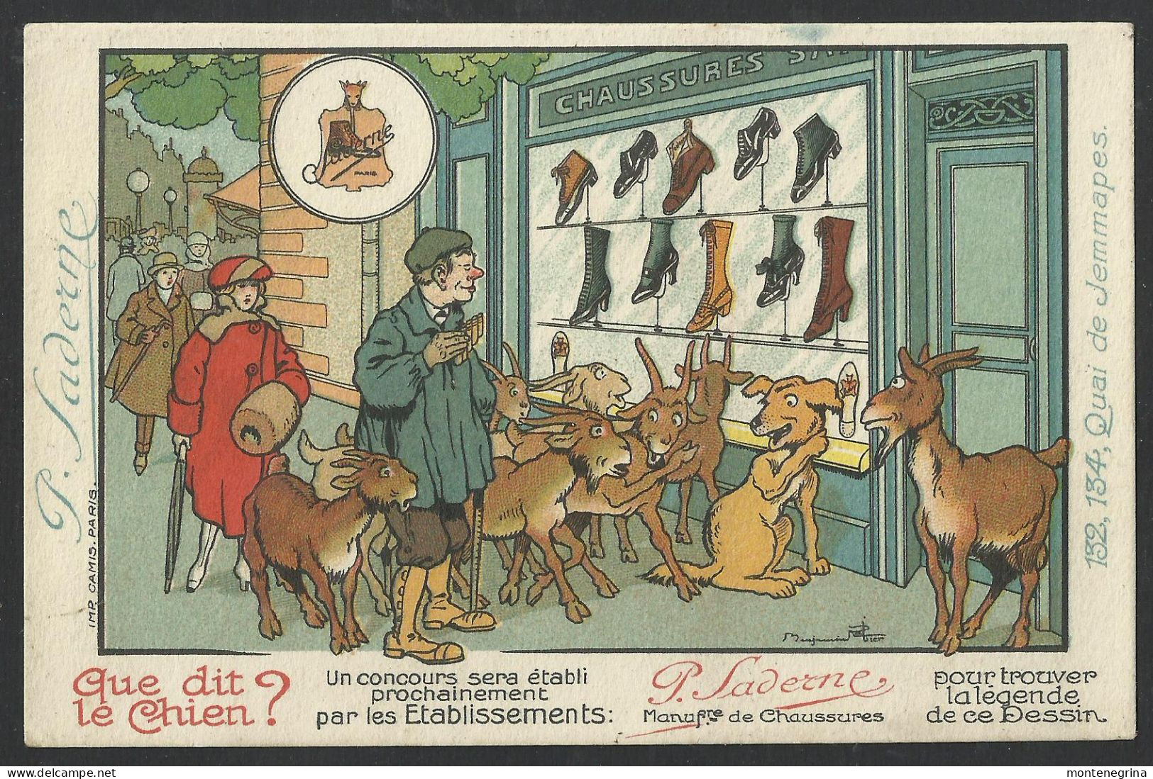 PARIS - Illustrators RABIER Concours Publicitaire T. Saderne - Chaussures - QUAI De JEMMAPES - Postcard 8846 - Rabier, B.