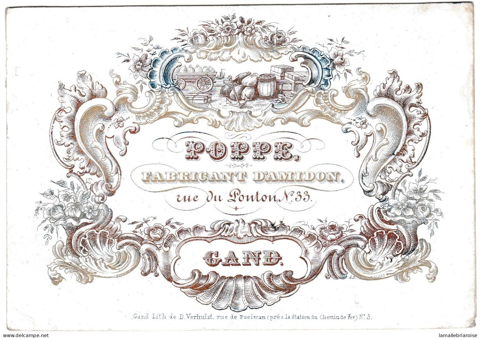 Belgique "Carte Porcelaine" , Porseleinkaart, Poppe, Fabricant D'amidon, Gand, Gent, Dim:127x88mm - Cartes Porcelaine