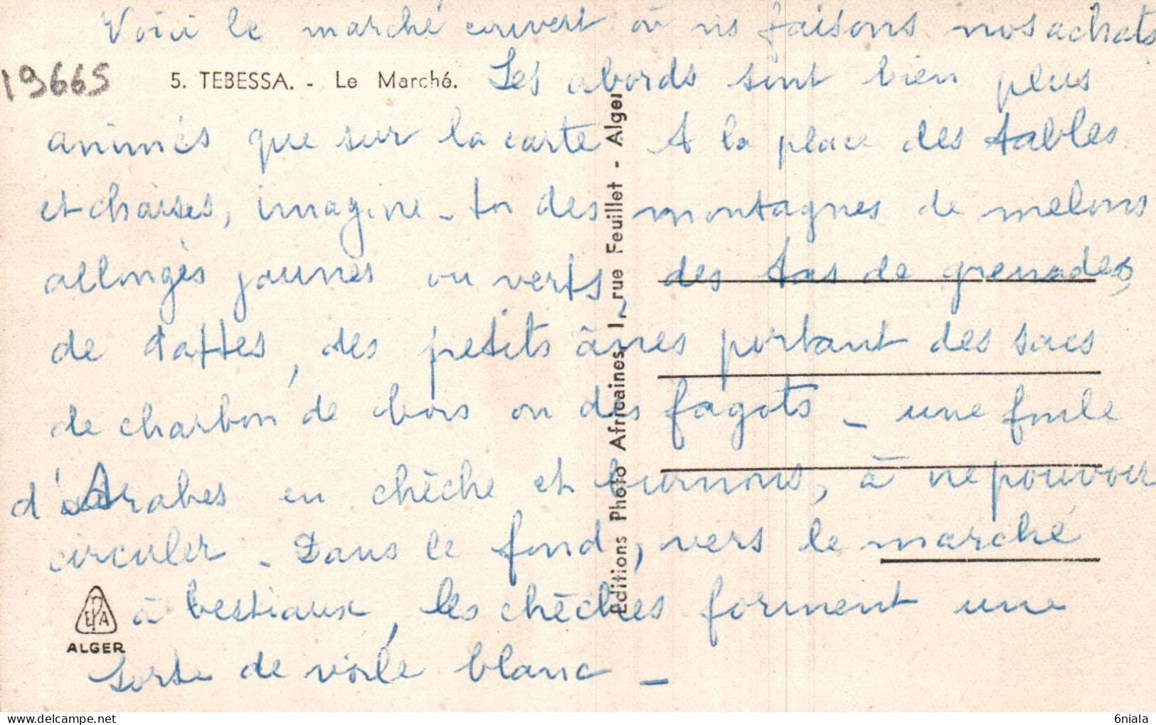 19665  TEBESSA  Le Marché    ( 2 Scans)  ALGERIE - Tébessa