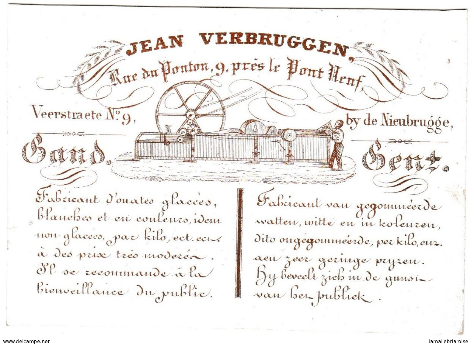 Belgique "Carte Porcelaine" , Porseleinkaart, Jean Verbruggen, Gand, Gent, Dim:103x72mm - Porcelaine