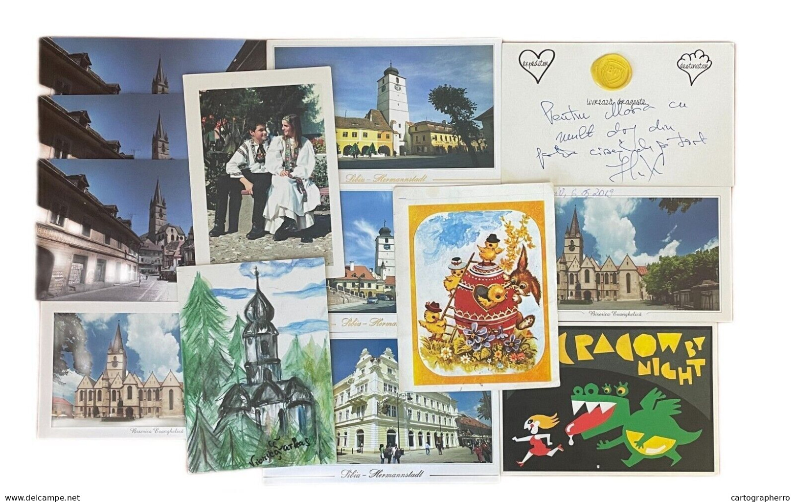 Lot 13 International Stars Autographs On Postcards Sibiu Romania 2017 - Sänger Und Musiker