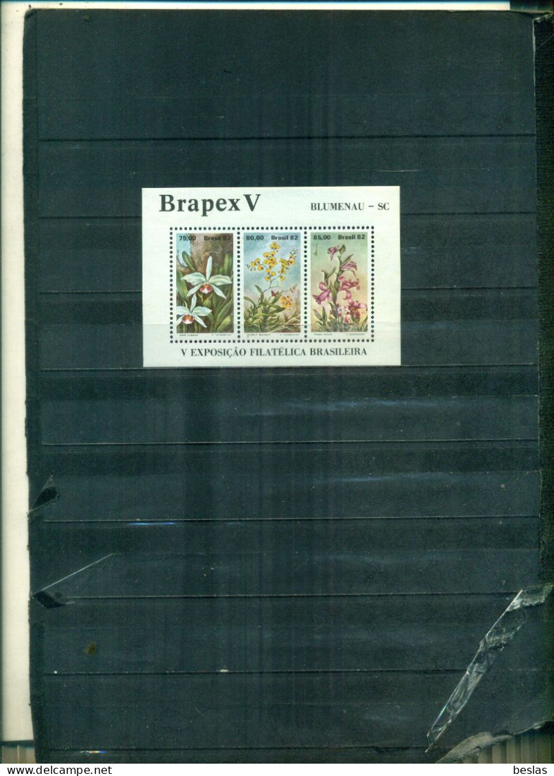 BRESIL  BRAPEX V ORCHIDEES 1 BF NEUF A PARTIR DE 2,50 EUROS - Blocks & Sheetlets