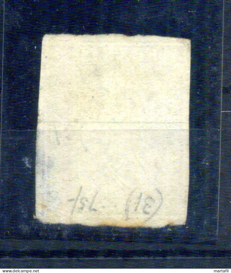 1854-62 SVIZZERA N.26 5r, Bruno, USATO, Assotigliato In Basso A Destra - Used Stamps