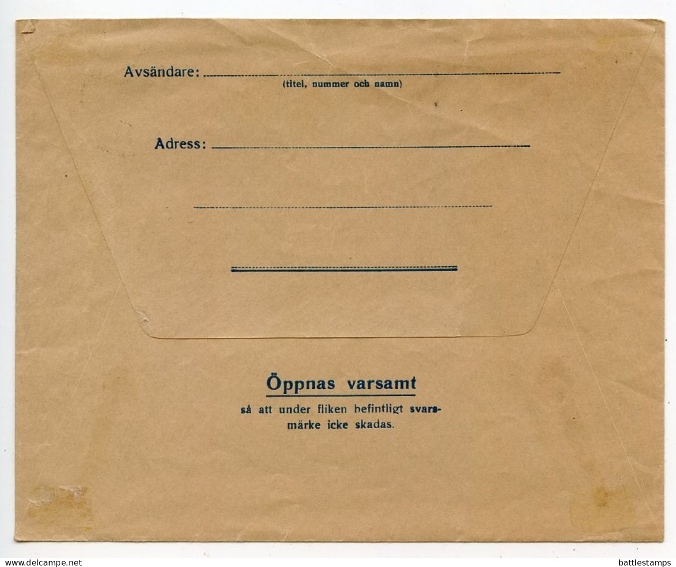 Sweden 1939 Militärbrev / Military Postal Envelope - Jönköping To Stockholm - Military