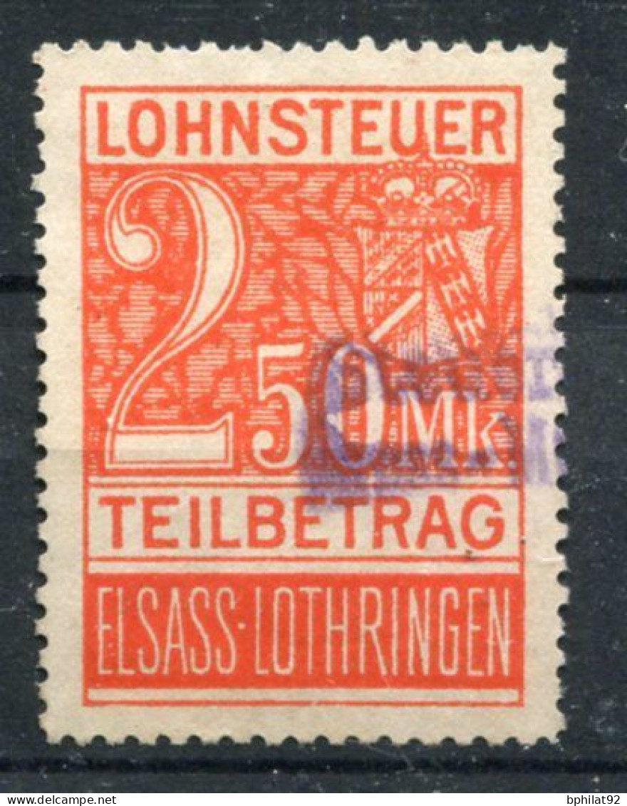 !!! FISCAUX D'ALSACE LORAINE, N°69 NEUF * - Unused Stamps