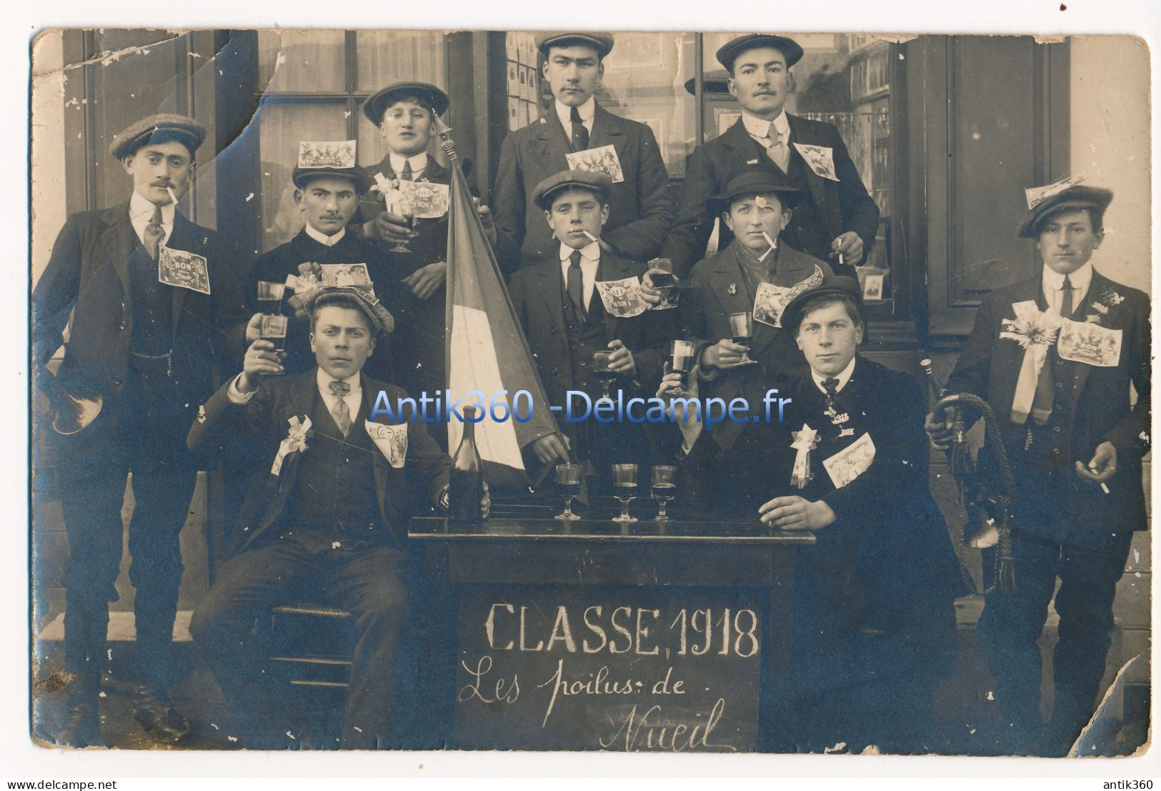 Carte-Photo CPA 49 Nueil Sur Layon Les Conscrits / Les Poilus De La Classe 1918 Photographie Ancienne - Doue La Fontaine