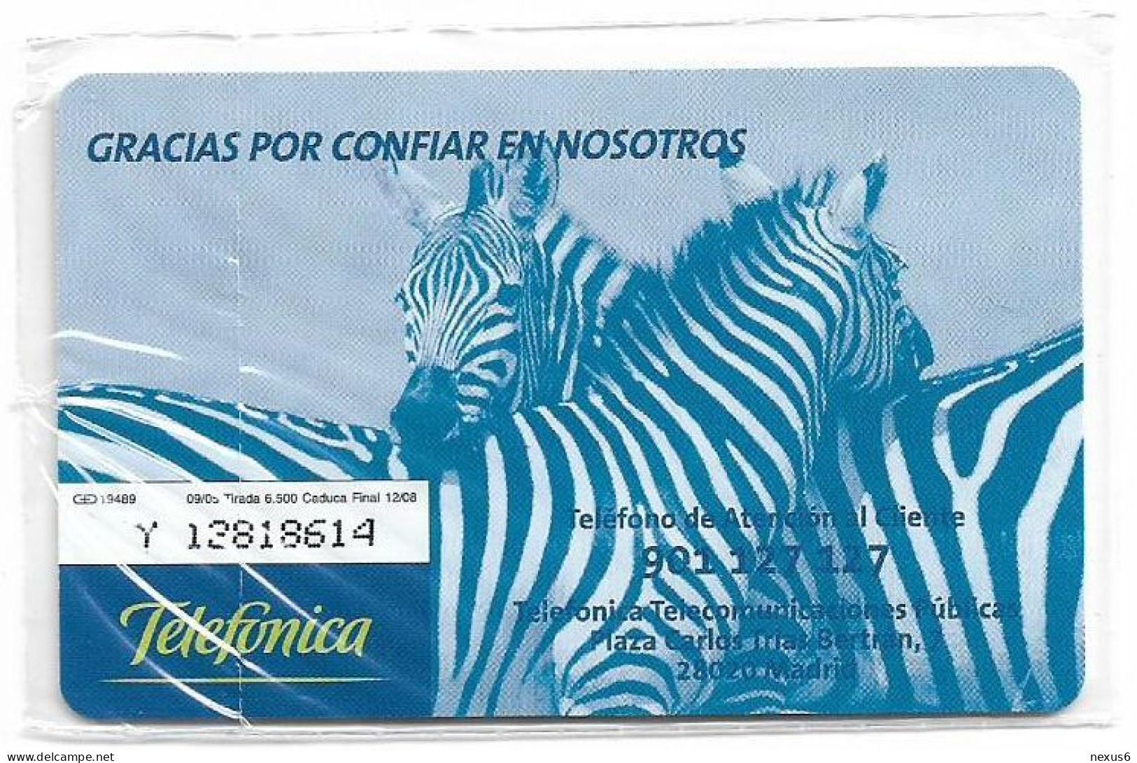 Spain - Telefónica - Cuidamos Tu Confianza - Zebras Animals - P-572 - 09.2005, 2€, 6.500ex, NSB - Emissions Privées