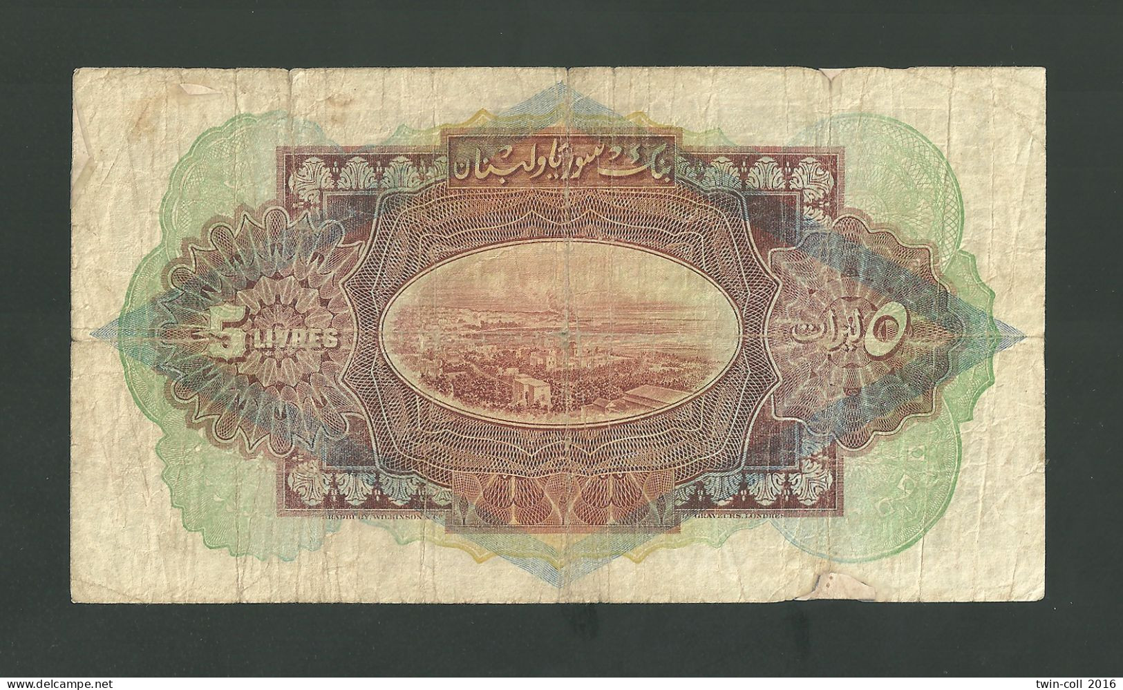 Syria 5 Livres 1939 *** Repaired *** Low Condition *** - Syria