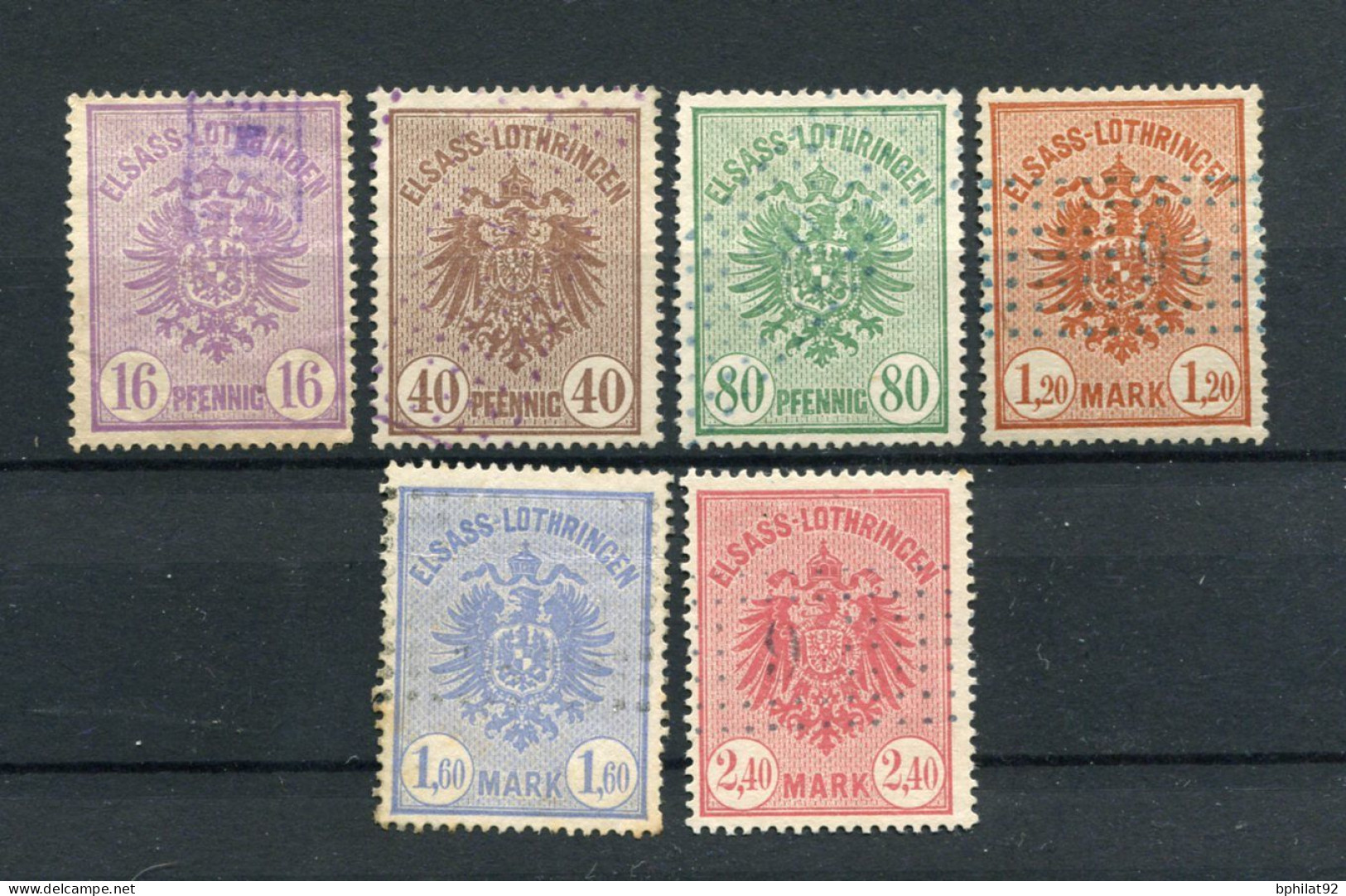 !!! FISCAUX D'ALSACE LORAINE, SERIE N°13/18 OBLITEREE - Used Stamps