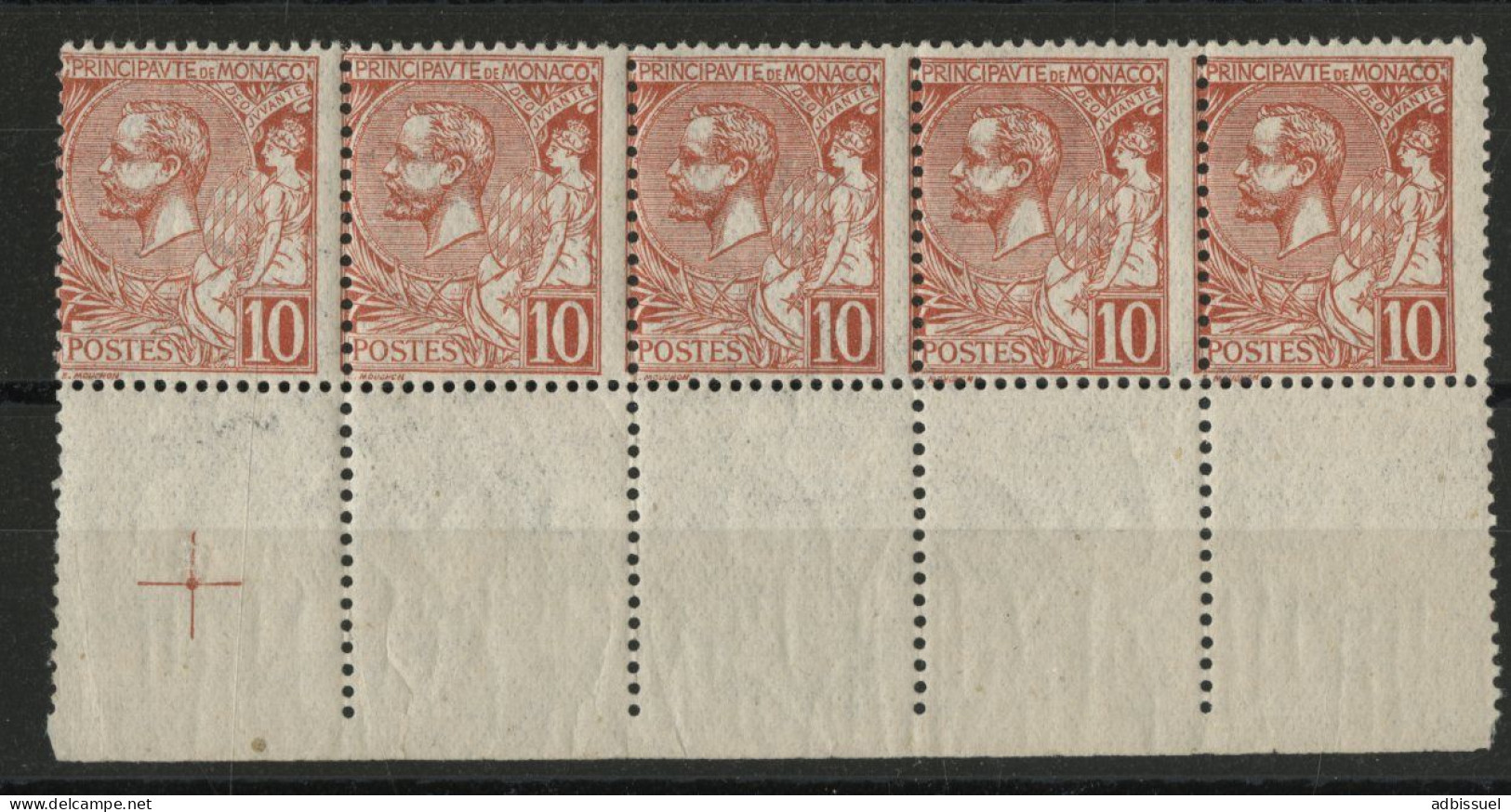 N° 23 Bande De Cinq Neuve ** (MNH) Cote 55 € + Croix De Repère Pour La Dentelure Voir Description - Unused Stamps